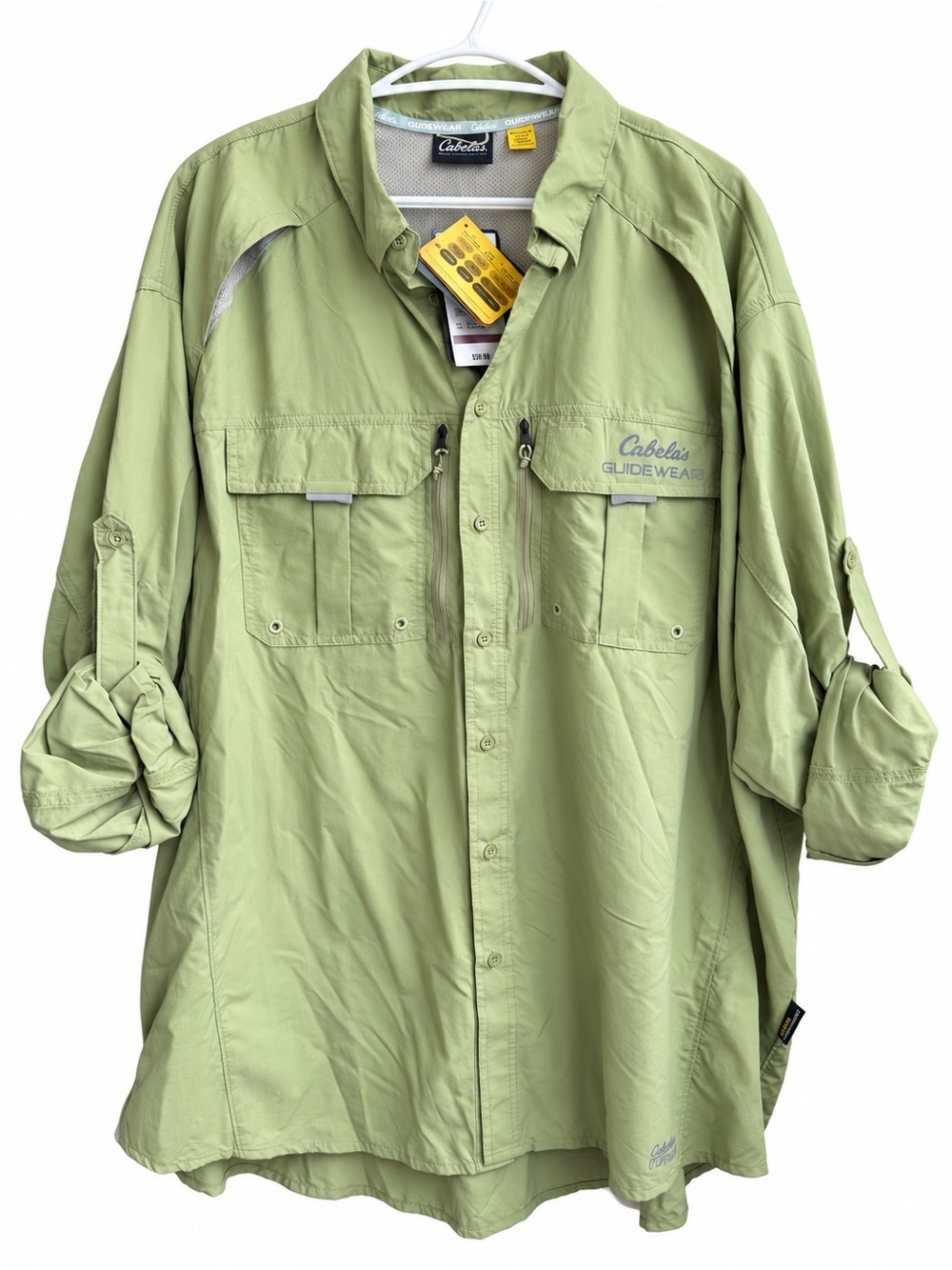NWT Cabela’s Guidewear UPF 50 Fishing Shirt Green Men’s 2XLT Gorpcore Outdoor
